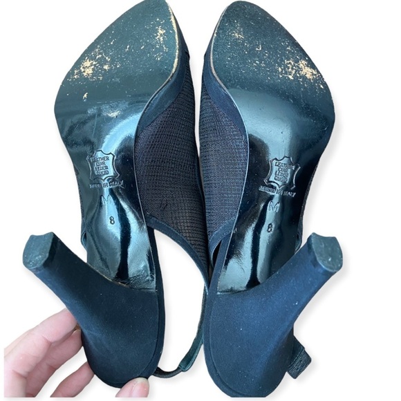 Vintage Yves Saint Laurent Mesh Accents Slingback Pumps - Picture 7 of 8